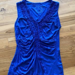Deletta Anthropologie Blue Ruched Tank Top - Size Medium